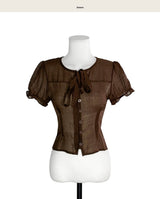 inua wrinkle chiffon & puff tie bl