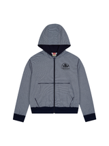マルチスカルストライプフードジップアップ (NAVY)