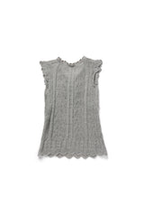 Ribbon sleeveless knit_gray