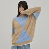 Big Argyle Boucle Knit