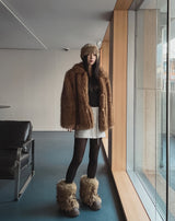 Regina cut half fur coat