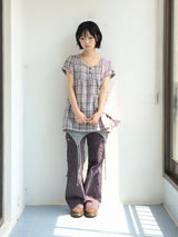 pastel checkered cotton dress