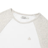 KIRSH PLAIN COLOR MIX RAGLAN CROP T-SHIRT - GRAY  
