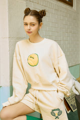 テニスボールソフトクリームクロップドスウェットシャツ [For women]