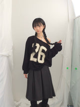 Numbering loose sweatshirt