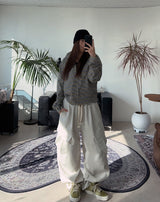 Needeu Crop Stripe Zip Up