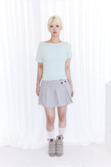 ワンショルダーシームディテール半袖Tシャツ