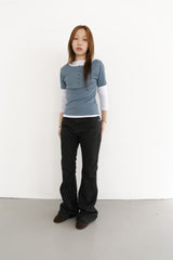 slim low rise boots-cut pants(S-L)