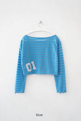 see-through crop stripe tee
