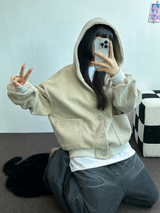 TERRY SHEEP🐑☁🤎HOODIE CARDIGAN JACKET 🤎💛🖤3COLOR