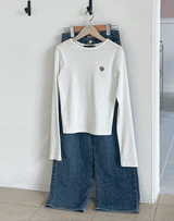 ステッチラウンドロングスリーブTシャツ