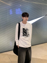 タイムプリンティング長袖Tシャツ