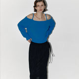 Boucle off shoulder Blue