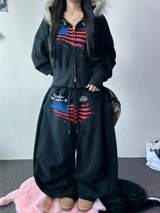 Balloon May Set-Up Available Fleece Printed Tattoo Embroidery Crop Zip-Up 🩶✨ 2 COLOR