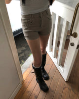 Qupen Washed Cotton Shorts