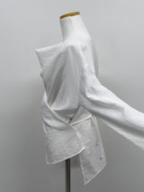 Paper See-through Wrap Blouse