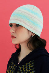 GRADATION STRIPE BEANIE / LIGHT GREEN