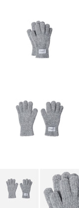 24FW ベーシックロゴラベルポイントニットグローブ メランジ