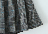 Houndstooth Pleated Skirt