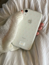 dot phonecase 半透明ドット柄ケース ベビーピンク