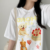 Delle キュートデジタルイラスト半袖Tシャツ