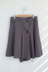 Fringe Button Wrap Skirt