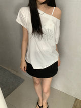 Fabian Beads Off-Shoulder T-Shirt