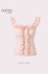 Peach Chiffon Frill Blouse