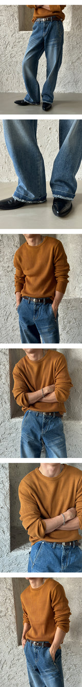 [F/W] ゴルジウールラウンドネックニット(4color)