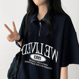 Riven Half Zip-Up Anorak Short Sleeve T-shirt