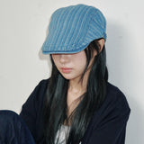 ステッチストライプ ハンチングキャップ (Blue Denim)