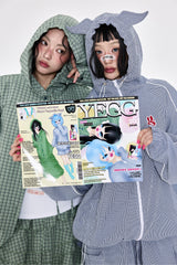 チェックフーディシャツ Green