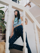 smile boot cut pants navy
