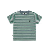 (Women)  レインボーストライプ半袖Tシャツ【GREEN】