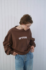 WTSM ロゴ スウェットシャツ、ブラウン