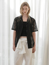 (BL-4320)RANO SEE THROUGH LACE SHIRT