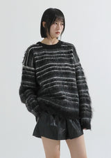Mohair stripe heavy knit