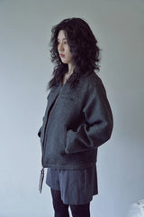 PURE-WOOL 90 Y ZIP-UP JACKET (Charcoal)