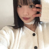 [マフラーセット🎀/MADE] Torin Vネックマフラーファーカーディガンセット