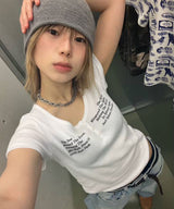サン&ムーンレタリングヘンリーネック_ホワイト