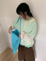 [unisex]マド カット ピンタック ワイド バンディング バーミューダ パンツ