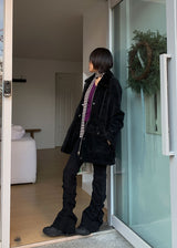 WARM SHIRRING BOOTS CUT PANTS