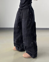 Movan peach brushed carpenter pants