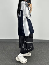 raw-edge cargo bermuda shorts