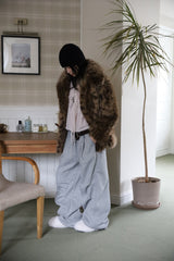 Dart pintuck wide pants