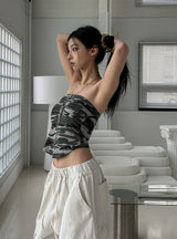 DT Military Pocket Crop Top (with cup)