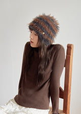 Teddy Bear Beanie - Brown