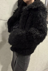 Chocolate Hairy Fur Jacket