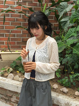 Attle Summer See-Through Flower Cardigan