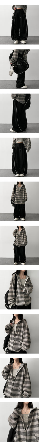 Tury banding line string training wide pants